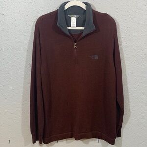 The North Face A5 Series Wool Blend Rust Quarter Zip Long Sleeve Sweater size XL